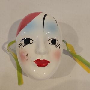 Colorful Ceramic Mask with Ribbons